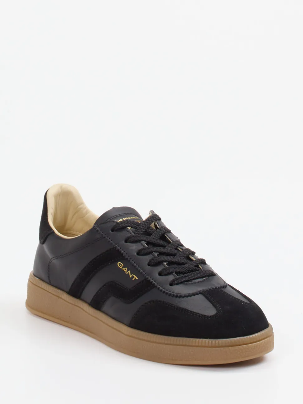 Gant – Sneaker aus Velour/Leder in Schwarz