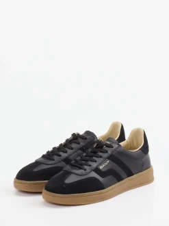 Gant – Sneaker aus Velour/Leder in Schwarz