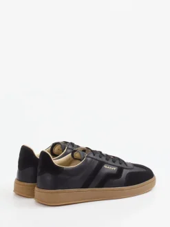 Gant – Sneaker aus Velour/Leder in Schwarz