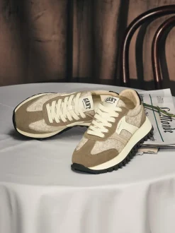 Gant – Sneaker aus Veloursleder und Textil taupe