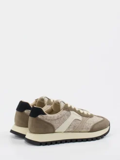 Gant – Sneaker aus Veloursleder und Textil taupe