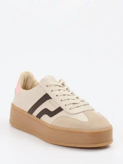 Gant – Sneaker aus Veloursleder in Beige