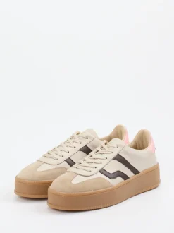 Gant – Sneaker aus Veloursleder in Beige