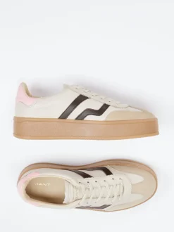Gant – Sneaker aus Veloursleder in Beige