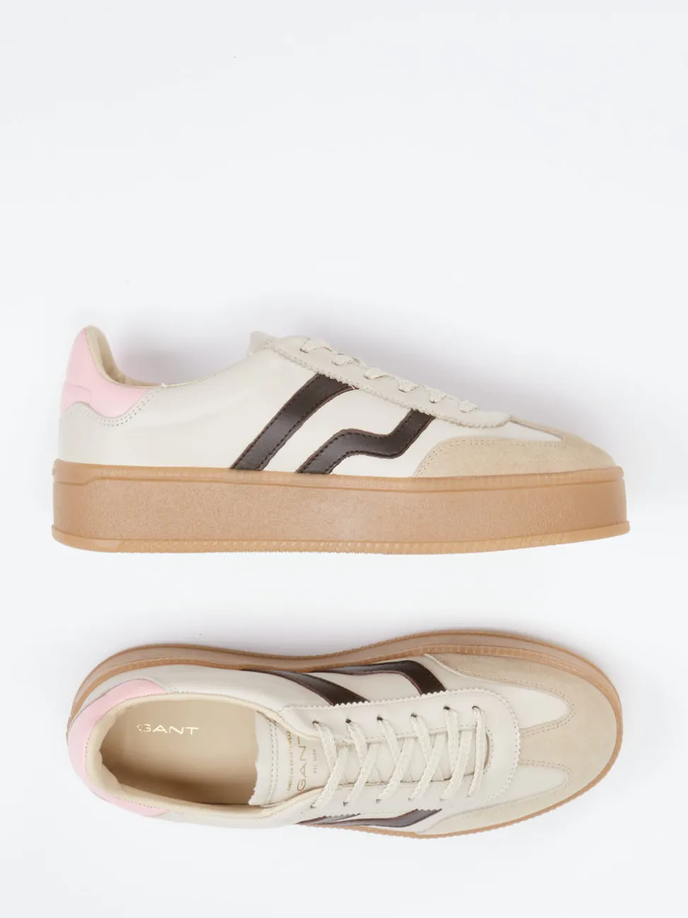 Gant – Sneaker aus Veloursleder in Beige