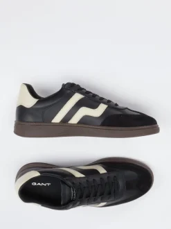 Gant – Sneaker aus Velours- und Glattleder Schwarz