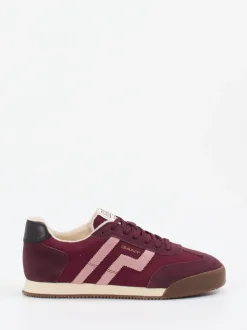 Gant – Sneaker aus Velour/Textil in Bordeauxrot