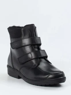 Ganter – Klettstiefelette aus Kalbleder Schwarz