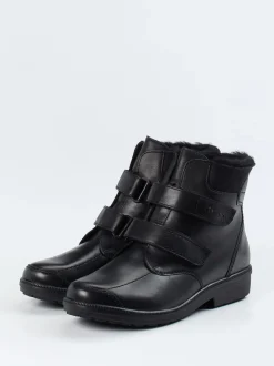 Ganter – Klettstiefelette aus Kalbleder Schwarz