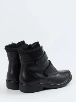Ganter – Klettstiefelette aus Kalbleder Schwarz