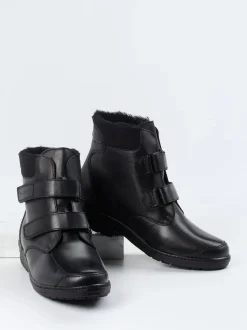 Ganter – Klettstiefelette aus Kalbleder Schwarz