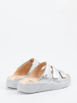 Ganter – Komfort-Pantolette aus Metallicleder silber