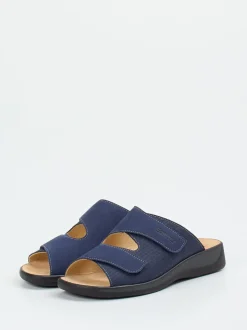 Ganter – Komfort-Pantolette aus Nubukleder marineblau