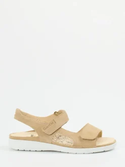 Ganter – Komfortsandale aus Veloursleder beige
