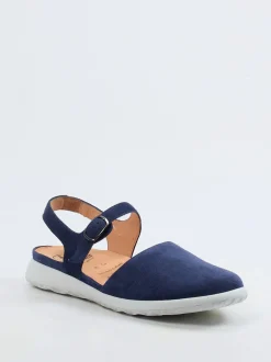 Ganter – Komfort-Sandale aus Veloursleder Marineblau