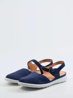 Ganter – Komfort-Sandale aus Veloursleder Marineblau