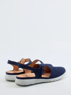 Ganter – Komfort-Sandale aus Veloursleder Marineblau