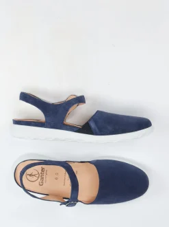Ganter – Komfort-Sandale aus Veloursleder Marineblau
