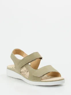 Ganter – Komfortsandalen aus Veloursleder sandbeige