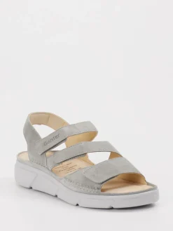 Ganter – Komfortsandalen aus Veloursleder hellgrau