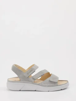 Ganter – Komfortsandalen aus Veloursleder hellgrau