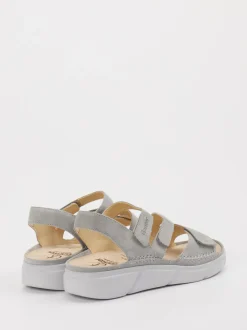 Ganter – Komfortsandalen aus Veloursleder hellgrau