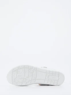Ganter – Komfortsandalen aus Metallic-Material silber
