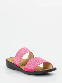 Ganter – Komfort-Sandalen aus Textil und Veloursleder pink