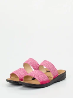 Ganter – Komfort-Sandalen aus Textil und Veloursleder pink