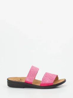 Ganter – Komfort-Sandalen aus Textil und Veloursleder pink