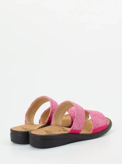 Ganter – Komfort-Sandalen aus Textil und Veloursleder pink