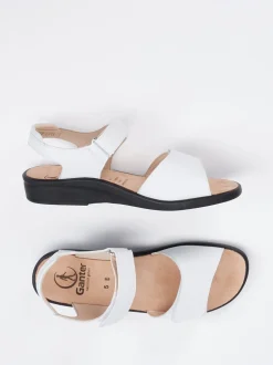 Ganter – Komfortsandalen aus Kalbleder weiß