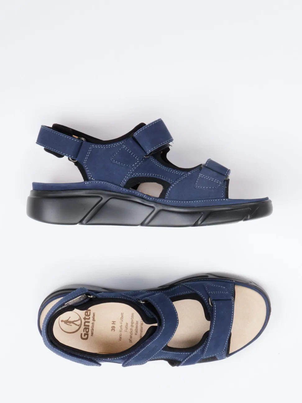 Ganter – Komfortsandalen aus Nubukleder Marineblau