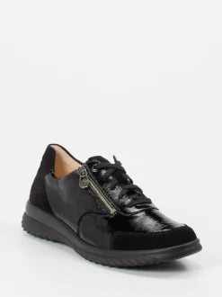 Ganter – Komfort-Sneaker aus Lackleder schwarz