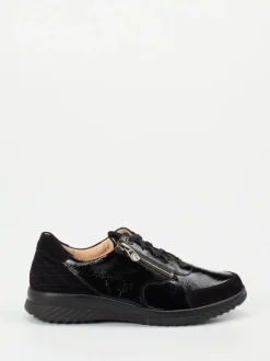 Ganter – Komfort-Sneaker aus Lackleder schwarz