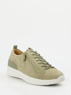 Ganter – Komfort-Sneaker aus Veloursleder salbeigrün