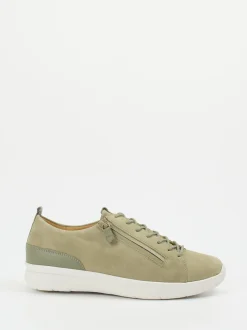 Ganter – Komfort-Sneaker aus Veloursleder salbeigrün