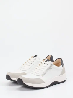 Ganter – Komfort-Sneaker aus Velour- und Glattleder weiß