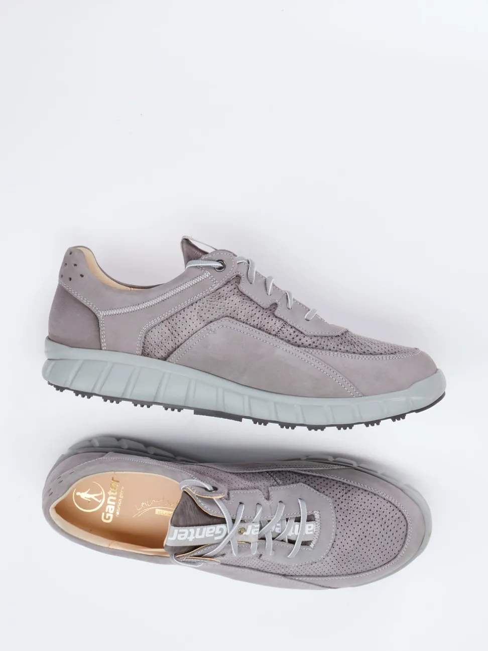 Ganter – Komfort-Sneaker aus Nubukleder grau