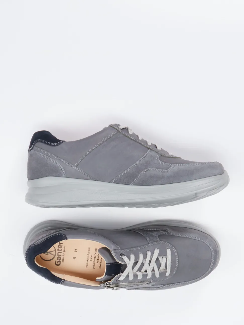 Ganter – Komfort-Sneaker aus Velourleder grau