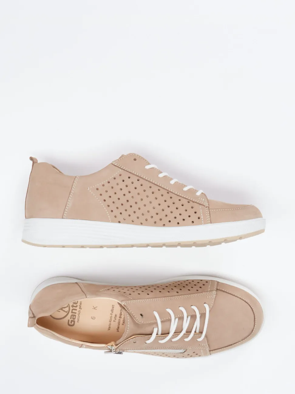 Ganter – Komfort-Sneaker aus Nubukleder Beige