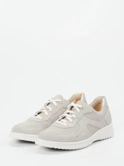 Ganter – Komfort-Sneaker aus Veloursleder Hellgrau