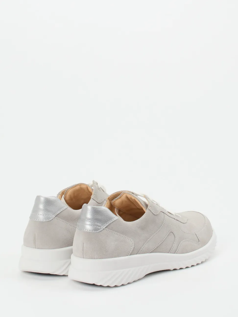 Ganter – Komfort-Sneaker aus Veloursleder Hellgrau