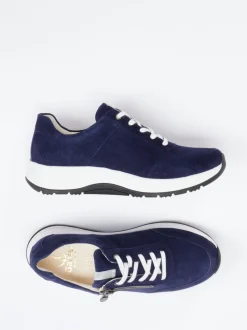Ganter – Komfort-Sneaker aus Veloursleder Dunkelblau