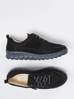 Ganter – Komfort-Sneaker aus Veloursleder schwarz