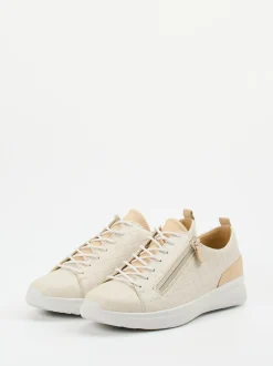 Ganter – Komfort-Sneaker aus geprägtem Leder beige