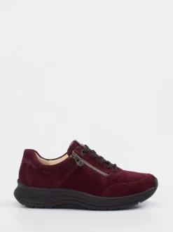 Ganter – Komfort-Sneaker aus Veloursleder bordeauxrot