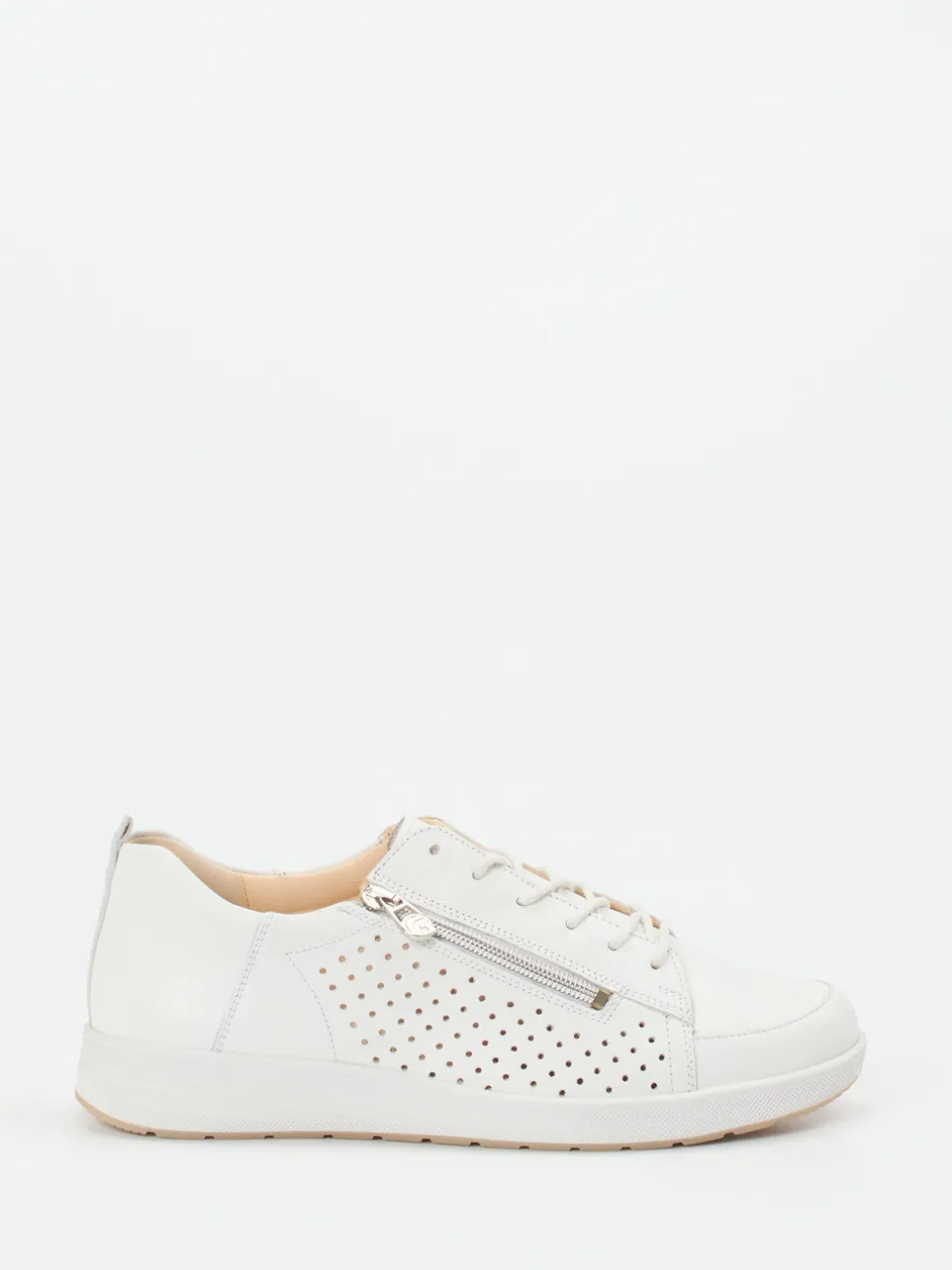 Ganter – Komfort-Sneaker aus Kalbleder weiß