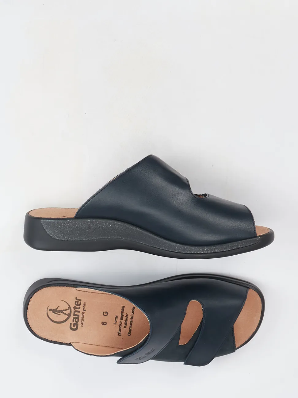 Ganter – Pantolette aus Kalbleder in Schwarz