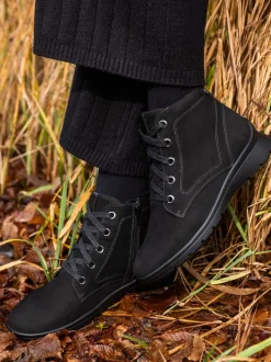 Ganter – Schnürboots aus Nubukleder schwarz